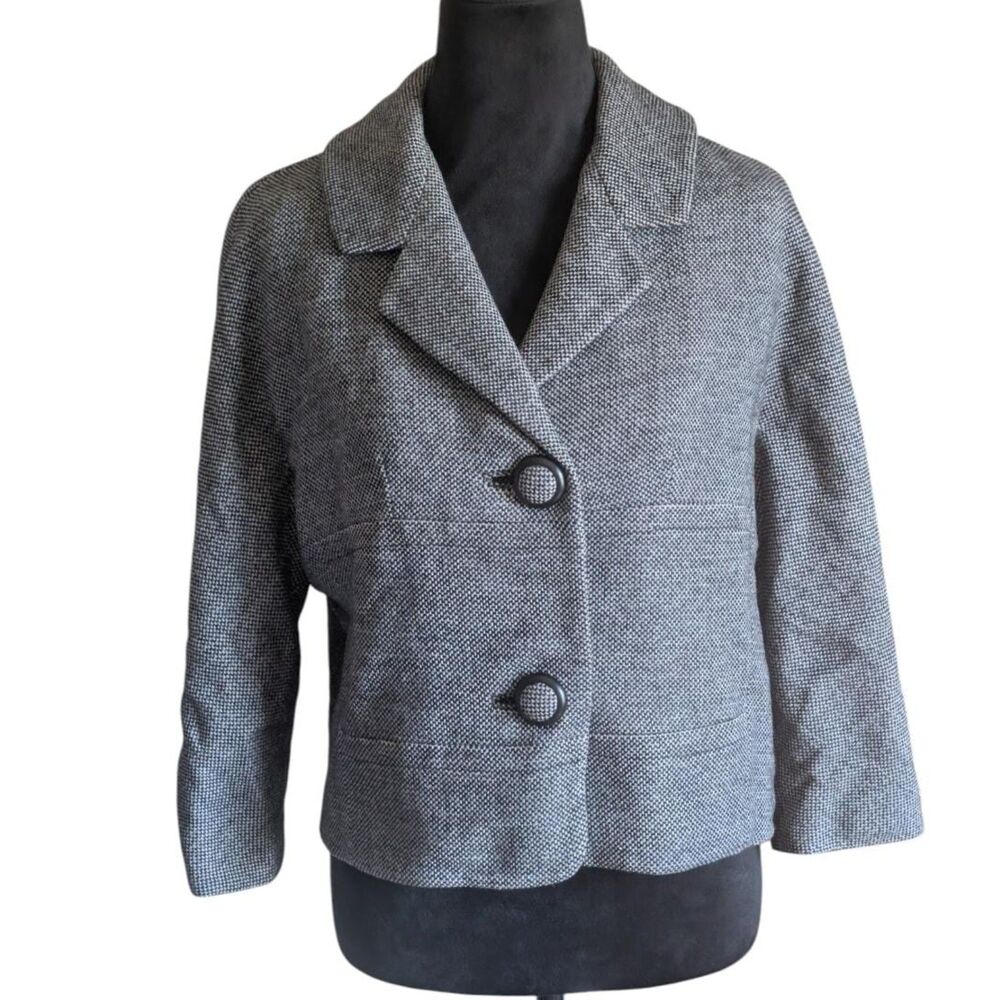 Vintage Anglo Fabrics 100% Wool Tweed Jacket ILGWU Tag, Size Medium